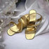 Womens Golden Glitter Wedges
